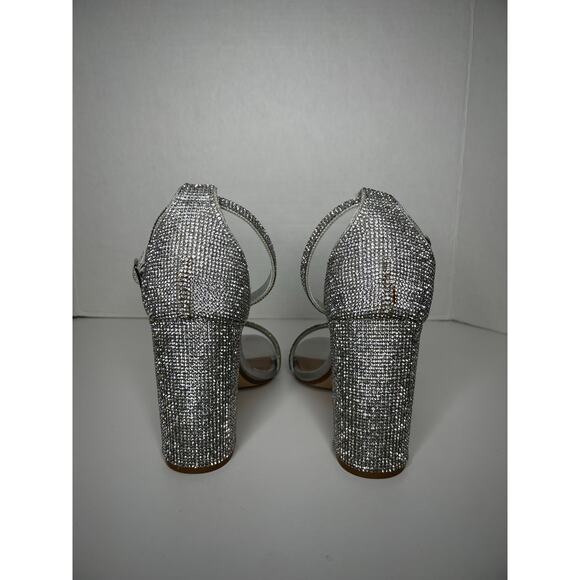Steve Madden Carrson Crystal Heels Silver Size 10 - Picture 8 of 12